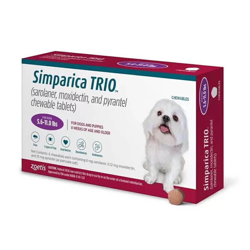 Simparica Trio Chewable Tablets 5.6-11 lbs 1 dose